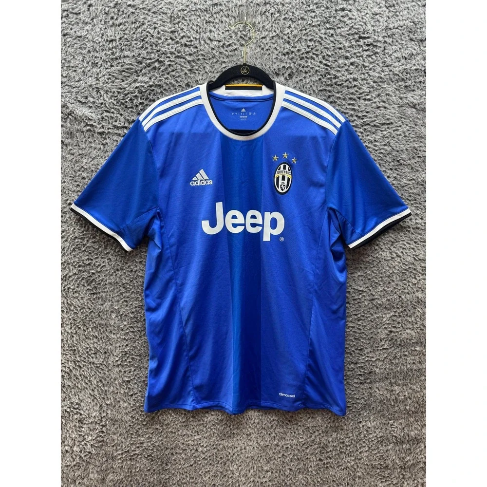 Adidas 2016-2017 Juventus FC Away Short Sleeve‎ Soccer Jersey Blue Mens Size M